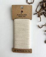 Plastic-free organic cotton hair ties - beige