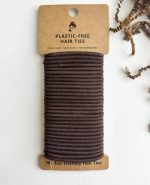 Plastic-free organic cotton hair ties - brown